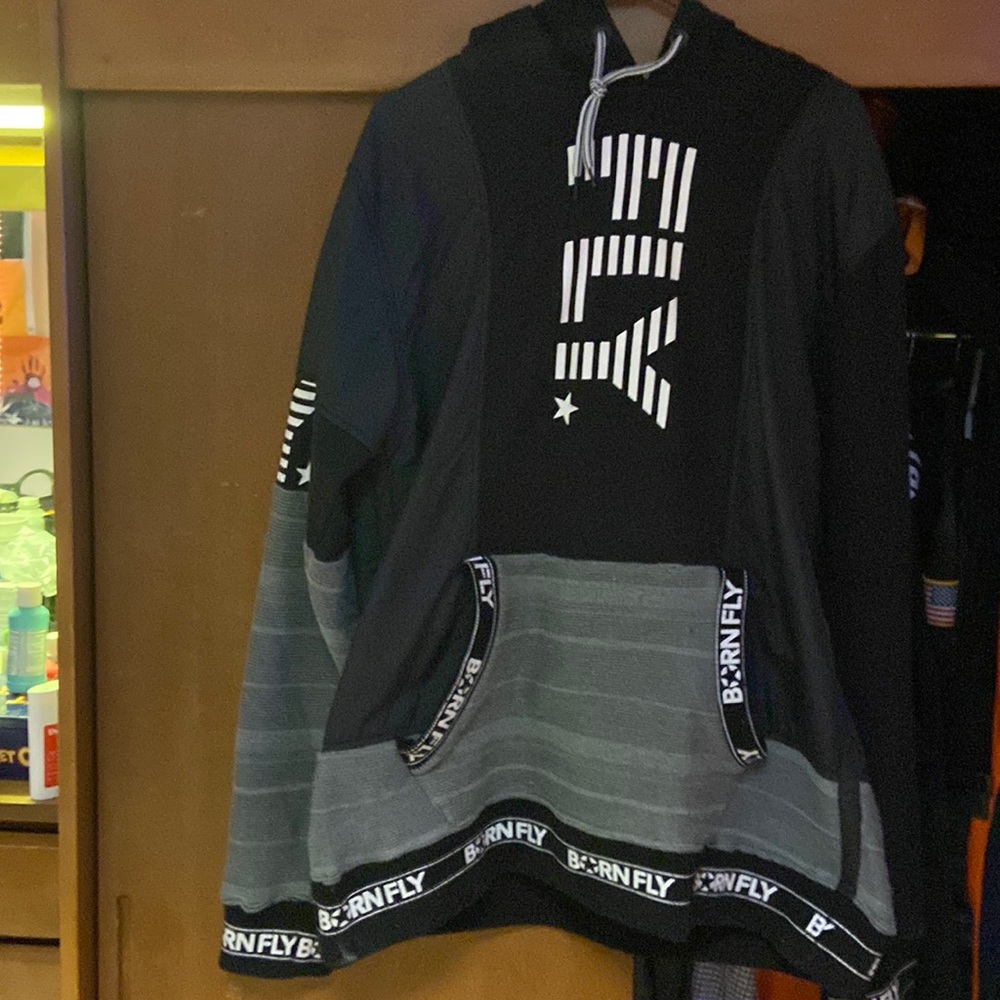 Born Fly grey and black hoodie